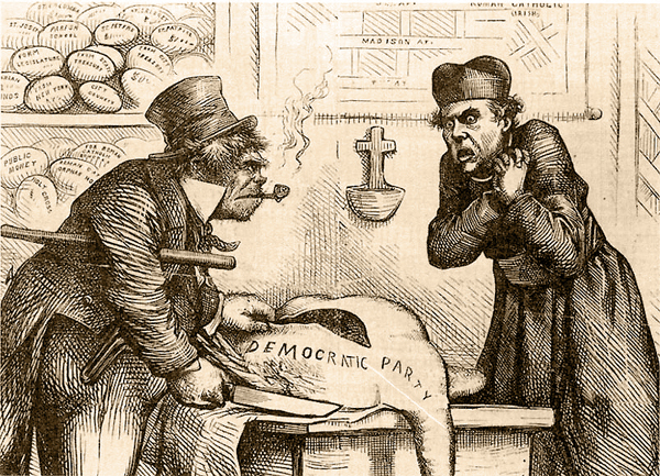 Irish ape with catholic priest