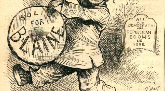 Blaine, with a Chinese queue, bangs on a drum