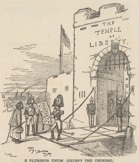 E-Pluribus Unum (except-the Chinese).1april, 1882 by Thomas Nast for Harper's Weekly